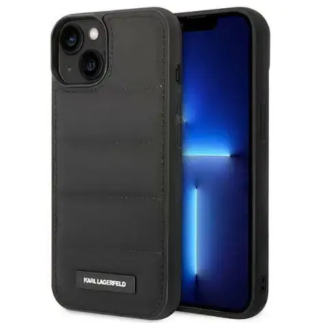 Protectie Spate Karl Lagerfeld Quilted Puffy Metal Logo pentru Apple iPhone 14 Plus (Negru)