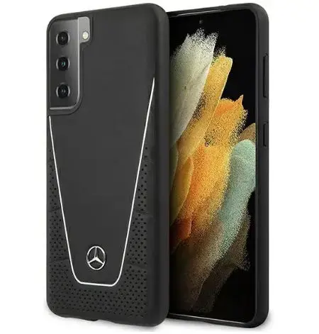 Protectie Spate Mercedes-Benz Dynamic Leather pentru Samsung Galaxy S21 Plus 5G (Negru)