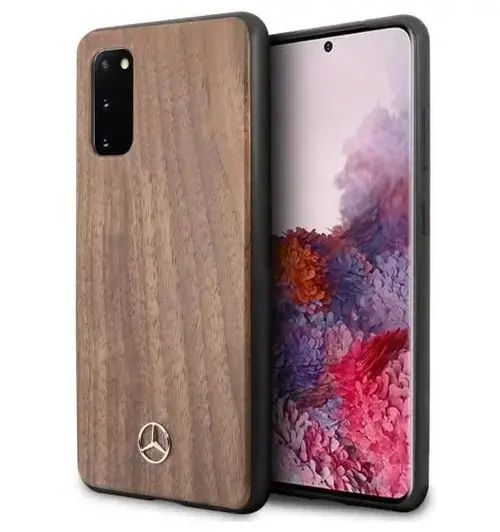 Protectie Spate Mercedes-Benz Wood pentru Samsung Galaxy S20 (Maro)