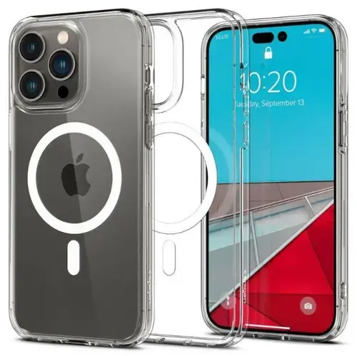Protectie spate Spigen Ultra Hybrid pentru Apple iPhone 14 Pro Max, Magsafe (Alb)
