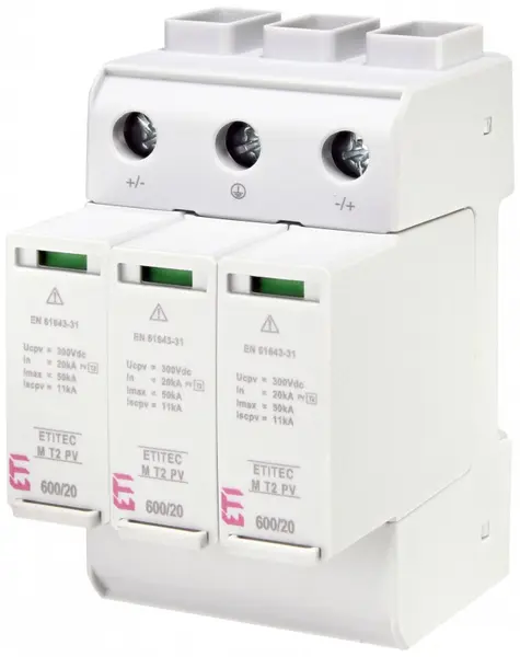 protectie supratensiuni etitec m t2 pv 600/20 y 002440735