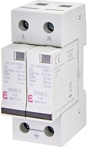protectie supratensiuni etitec v t12 280/12,5 2+0 rc 002442912
