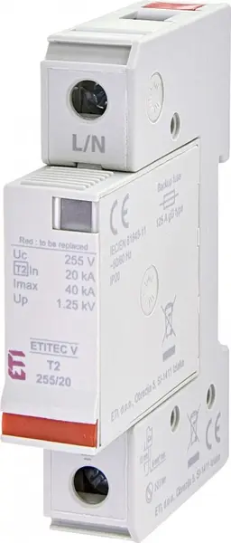 protectie supratensiuni etitec v t2 255/20 1+0 002442952