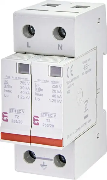 protectie supratensiuni etitec v t2 255/20 1+1 002442954