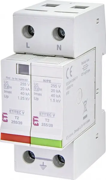 protectie supratensiuni etitec v t2 255/20 1+1 rc 002442960