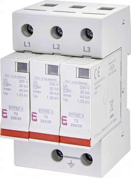 protectie supratensiuni etitec v t2 255/20 3+0 002442955