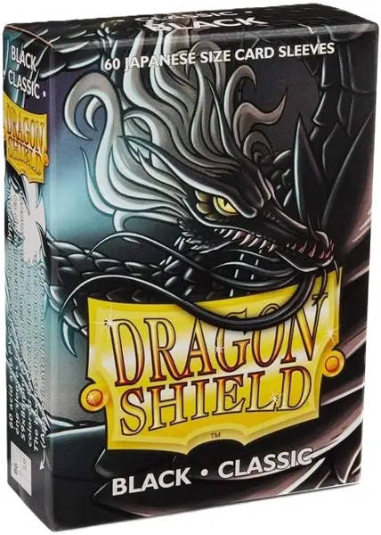 Protecții pentru cărți de joc Dragon Shield Sleeves - Small Black (60 buc.)
