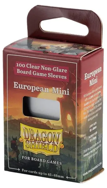 Protecții pentru cărți Dragon Shield - European Mini, Clear/Non-Glare, 45 x 68 mm (100 buc)