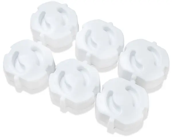 Protecții pentru prize BabyJem - 6 bucăți, 3 x 3 cm, alb