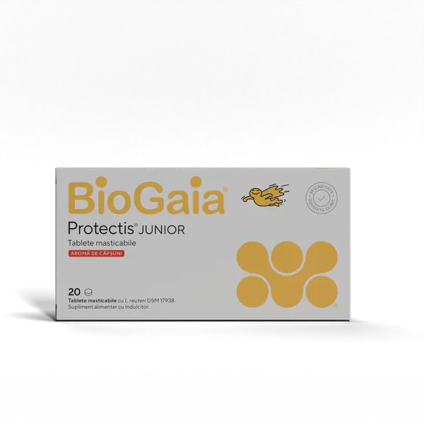 Protectis cu aroma de capsuni, Bio Gaia | 20 cpr. masticabile