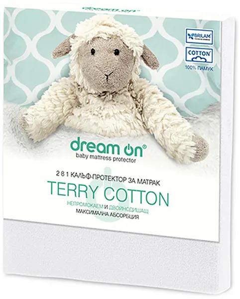 Protector de saltea Dream On - Bumbac Terry, 60 x 120 cm