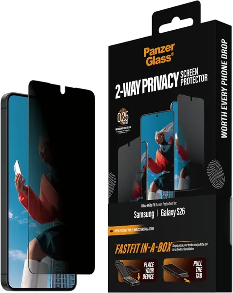 Protector de sticlă PanzerGlass – 2-Way Privacy, Galaxy S26