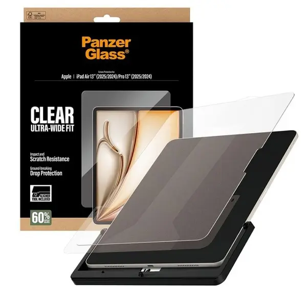 Protector de sticlă PanzerGlass - Clear Ultra Wide Fit, Ipad 13, transparent