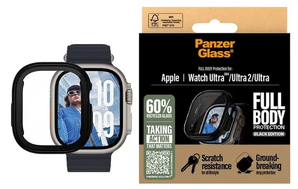 Protector de sticlă PanzerGlass - Snappie Full, Apple Watch Ultra/Ultra 2, transparent