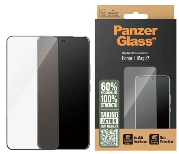 Protector de sticlă PanzerGlass - Ultra Wide Fit, Honor Magic 7, transparent