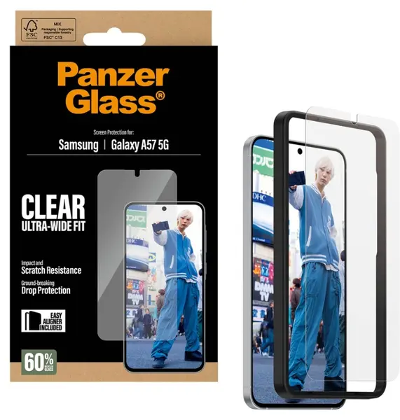 Protector de sticlă PanzerGlass – Ultra-Wide Fit, pentru Galaxy A57