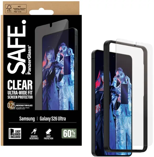 Protector de sticlă SAFE – UWF w. EasyAligner, Galaxy S26 Ultra