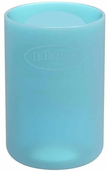 Protector pentru biberon de sticlă Dr.Brown's - Options+ Narrow, 120 ml, albastru