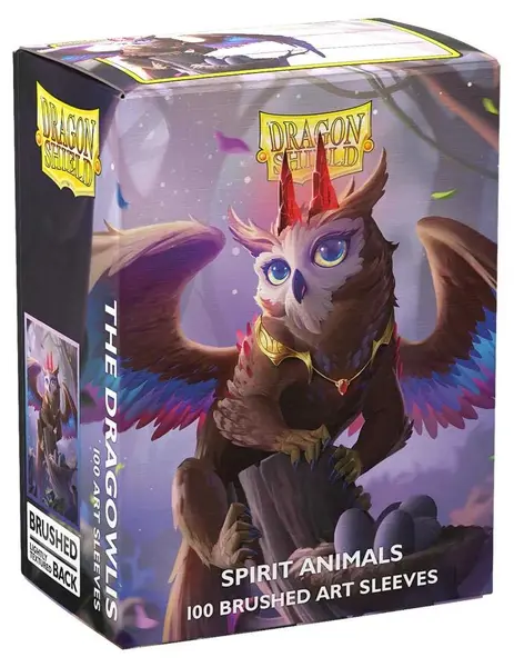 Protectori pentru cărți Dragon Shield - Brushed Art Sleeves Standard Size, Spirit Animals: The Dragowlis (100 buc.)