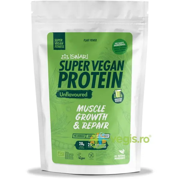 Proteina Super Vegan Potrivita dupa Efort fara Aroma Ecologica/Bio 875g