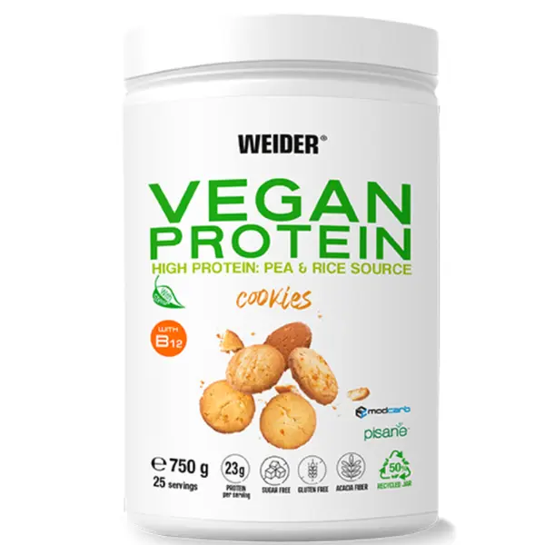 Proteina vegana cu aroma de cookies, 750g, Weider