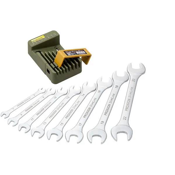 Proxxon Set 8 chei fixe Slim - Line, inclusiv suport, Proxxon 23800
