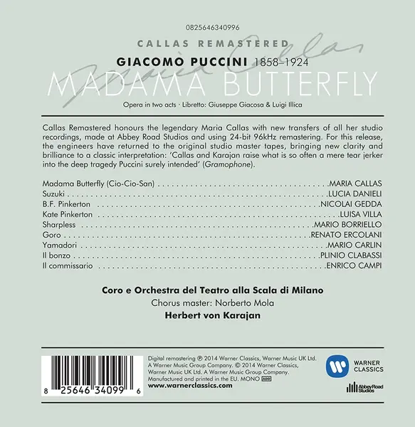 Puccini: Madama Butterfly (1955) | Maria Callas, Lucia Danieli, Luisa Villa, Nicolai Gedda, Herbert von Karajan, L'Ente Autonomo Del Teatro Alla Scala