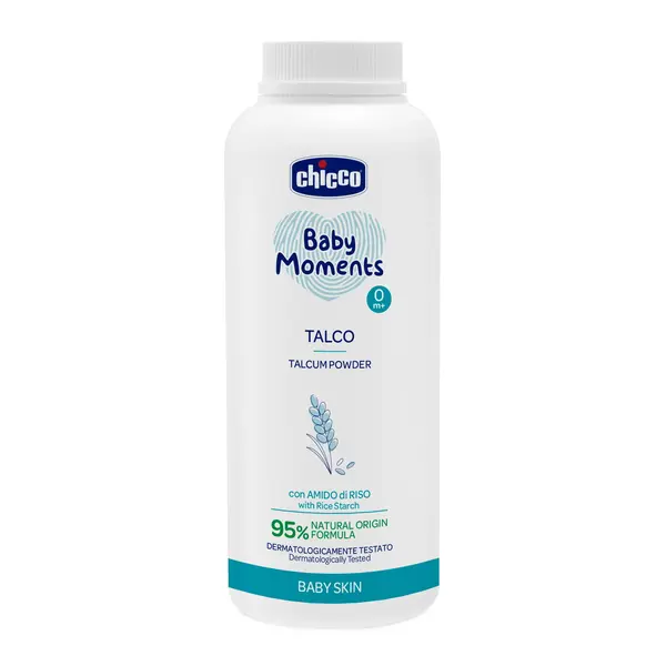 Pudra de talc Chicco Baby Moments, 150g, 0luni+