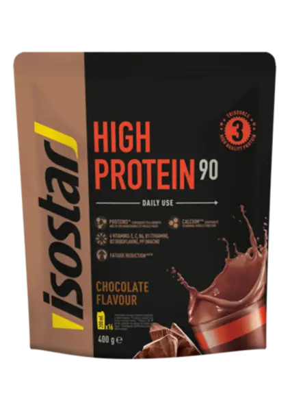 Pudra High Protein 90 cu aroma de ciocolata, 400g, Isostar