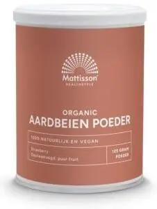 Pudră organică de căpșuni, 125 g, Mattisson Healthstyle
