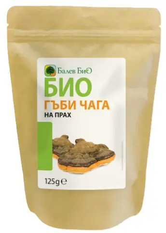 Pudră organică de ciuperci chaga, 125 g, Balev Bio