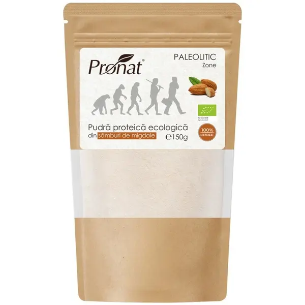 Pudra Proteica Bio din Samburi de Migdale, 150 g