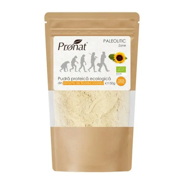 Pudra Proteica Bio din Seminte de Floarea Soarelui, 150 g