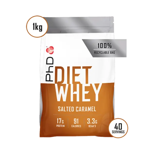 Pudra proteica cu aroma de caramel sarat Diet Whey, 1kg, PhD
