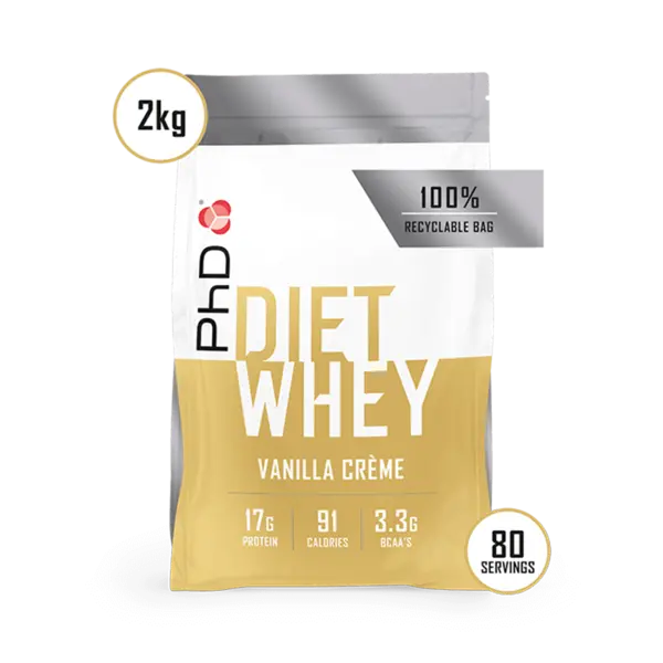 Pudra proteica cu aroma de vanilie Diet Whey, 2kg, PhD