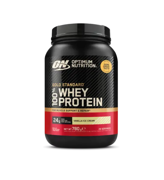Pudra proteica proteine din zer aroma vanilie ON 100% Whey Gold Standard, 780g, Optimum Nutrition