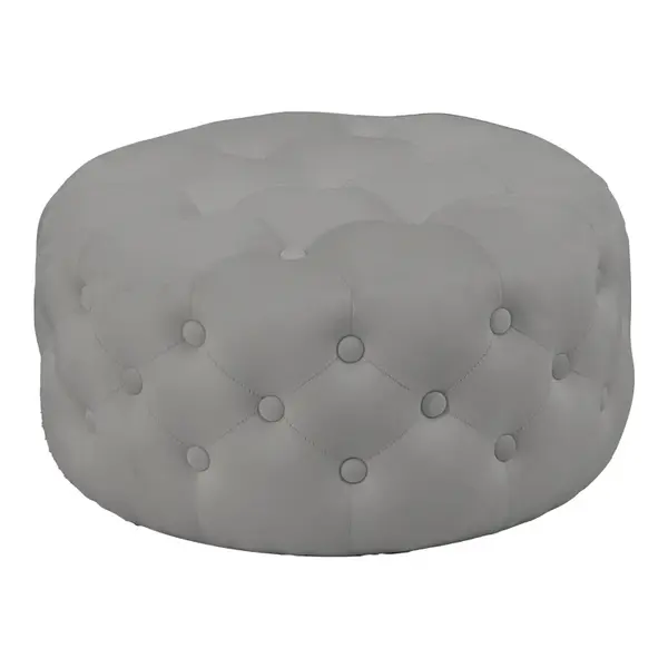 Puf taburet Ferdia catifea, gri, 59x59x28 cm