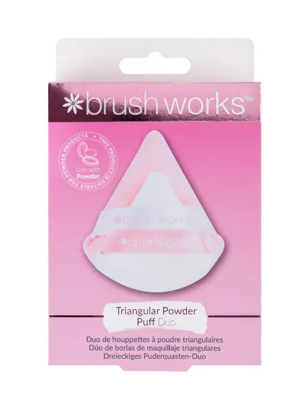 Puf triunghi pentru pudra, 2 bucati, Brushworks