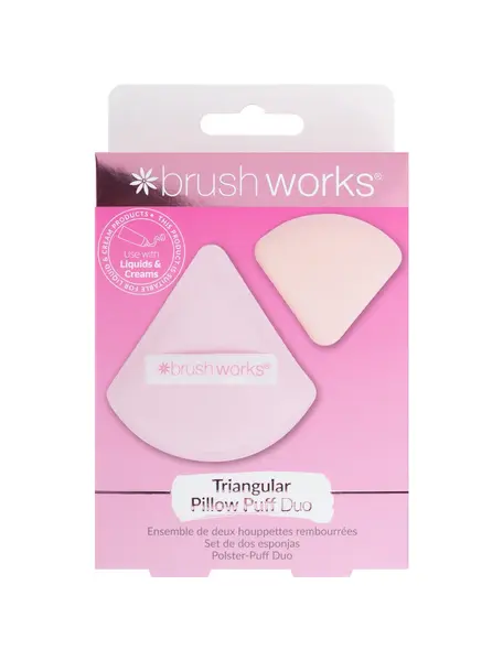 Puf triunghiular pentru pudra, 2 bucati, Brushworks