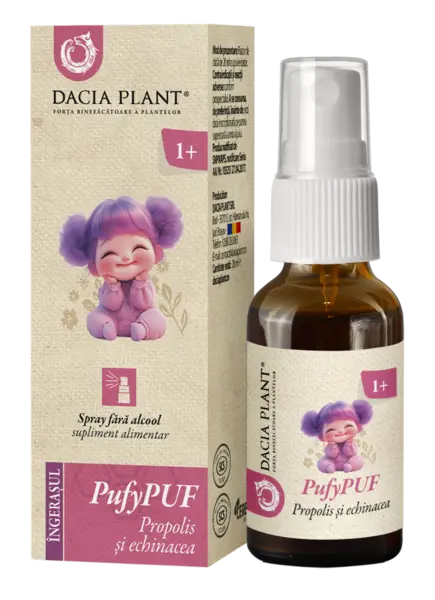 PufyPuf spray propolis si echinacea, 20 ml, Dacia Plant