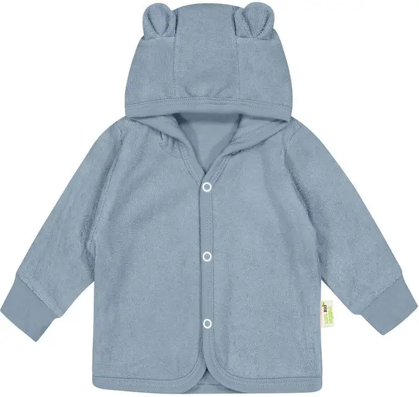 Pulover cu urechi pentru copii Bio Baby - 74 cm, 6-9 luni, albastru frotte