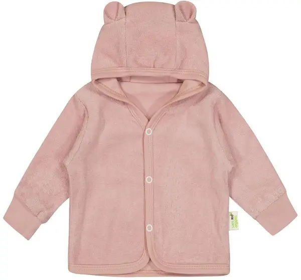 Pulover cu urechi pentru copii Bio Baby - 80 cm, 9-12 luni, roz frotte