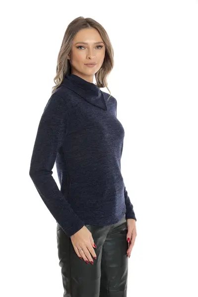 Pulover guler CI25013 albastru indigo, Cesy | marimea L