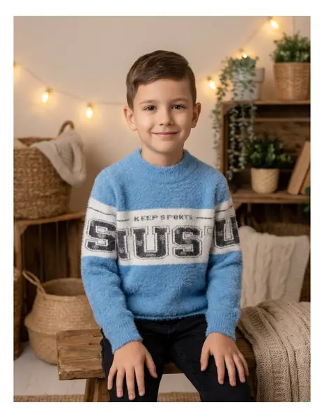 Pulover Mohair, Keep & Sports, albastru