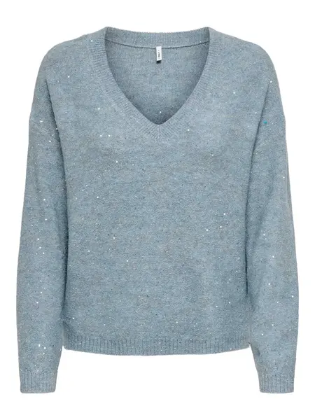 Pulover Onlarizona Ls Sequins V-neck Pul Knt