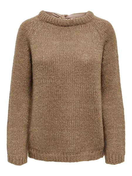 Pulover Onlshine Ls Glitter O-neck Bow Knt