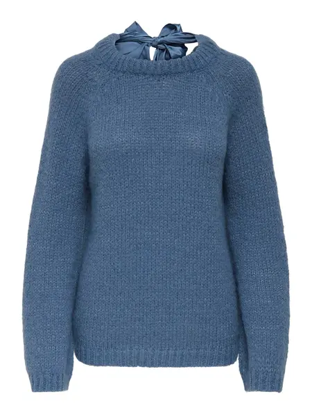 Pulover Onlshine Ls Glitter O-neck Bow Knt