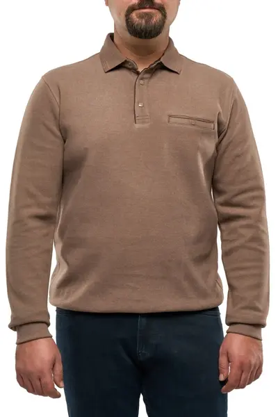 Pulover polo barbati, Ethan, maro caramel (Marime pulover: 2XL)