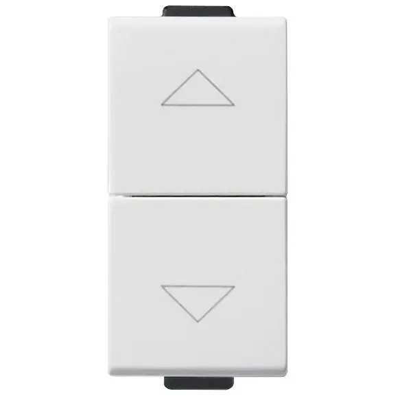 Pulsant dublu 1 modul inter-blocat Vimar Neve Up 09062, 1P NO+NO 10A alb