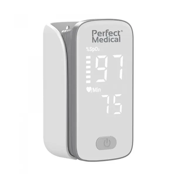 Pulsoximetru de deget Perfect Medical, monitorizare SpO2 si puls, alb